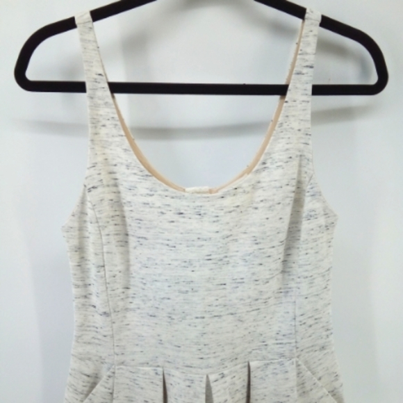 Aritzia Wilfred Paradox Heather White Black Mini Skater Dress Pleated 6 - Picture 8 of 13